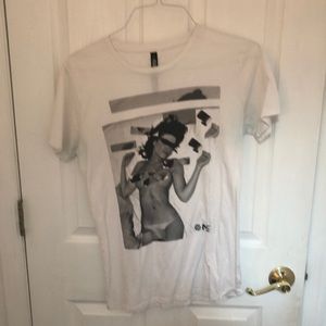 Sexy lady white tee men’s size medium
